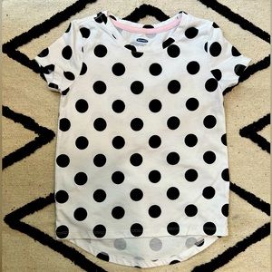 Old navy polka dots black white small 6/7